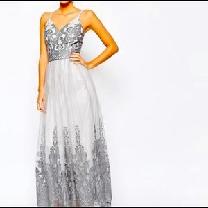 ASOS silver tulle maxi dress 2